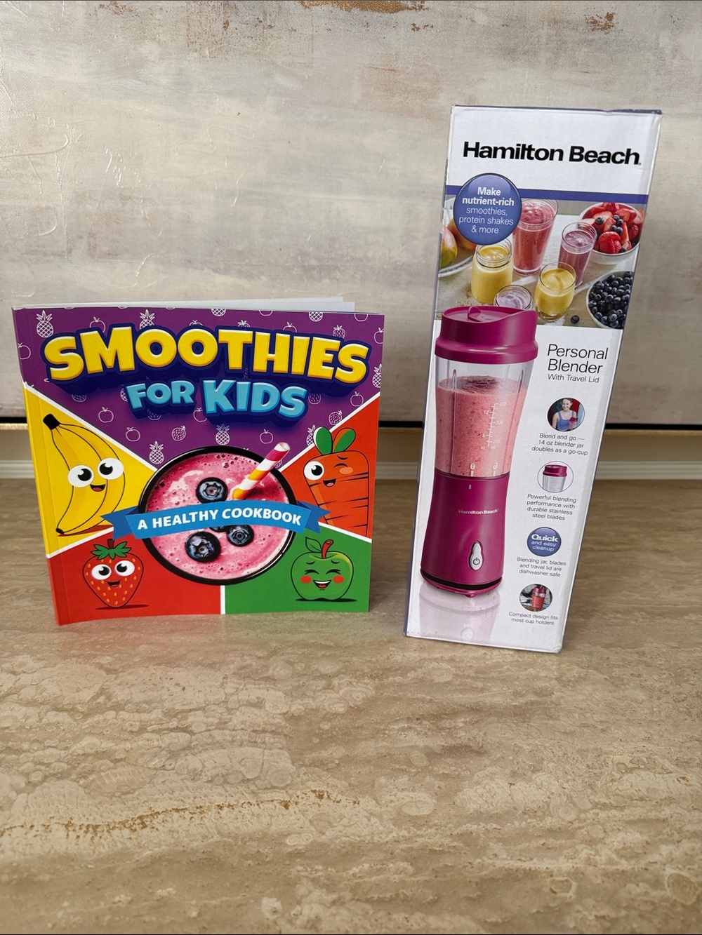 Hamilton Beach Pink Personal Blender with Smoothies for Kids Cookbook
